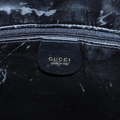 GUCCI Bamboo Hand Bag Leather 2way Black Gold 001 2058 1577 0  88416