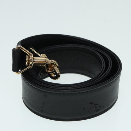 GUCCI Bamboo Hand Bag Leather 2way Black Gold 001 2058 1577 0  88416
