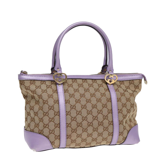 GUCCI GG Canvas Tote Bag Beige Gold 257069  88424