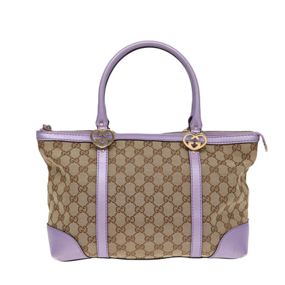 GUCCI GG Canvas Tote Bag Beige Gold 257069  88424
