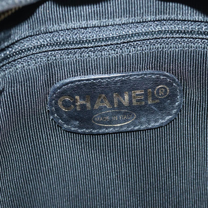 CHANEL Chain Shoulder Bag Leather Black Gold CC 88658A