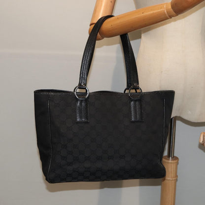 GUCCI GG Canvas Tote Bag Black 113017  88660