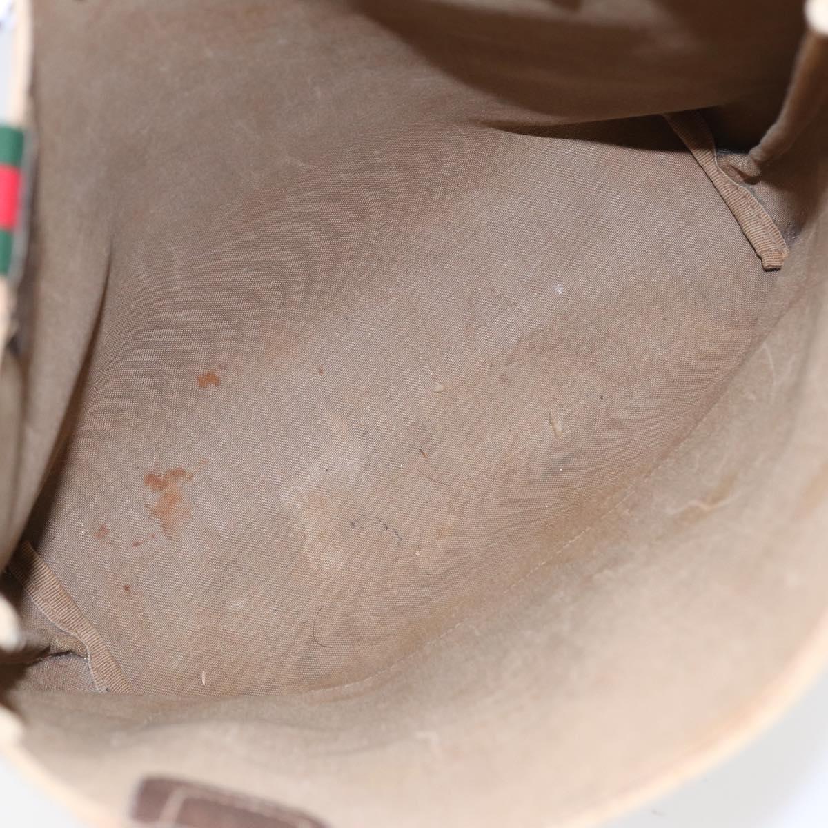 GUCCI GG Supreme Web Sherry Line Tote Bag PVC Beige Gold 39 02 003  88693