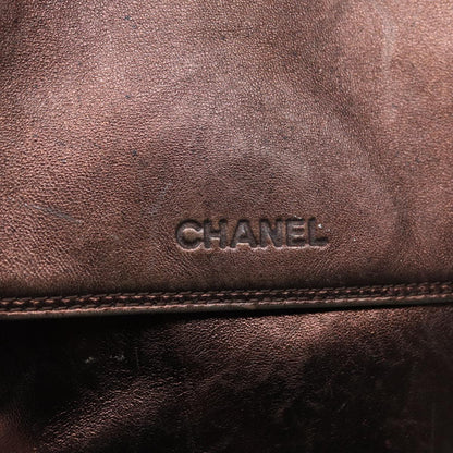 CHANEL Shoulder Bag Leather Bronze Gold CC 88737