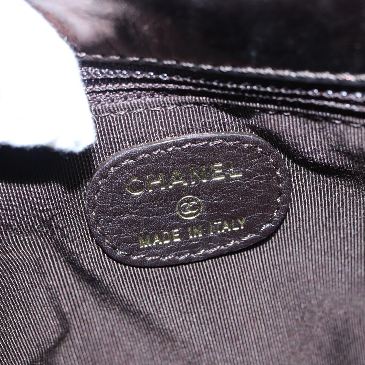 CHANEL Shoulder Bag Leather Bronze Gold CC 88737
