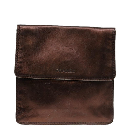 CHANEL Shoulder Bag Leather Bronze Gold CC 88737