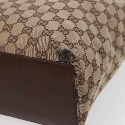 GUCCI GG Canvas Tote Bag Beige Silver 31243  88782