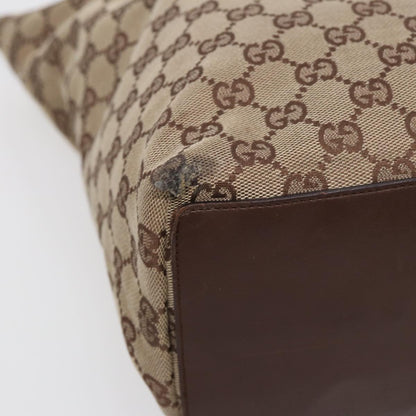 GUCCI GG Canvas Tote Bag Beige Silver 31243  88782