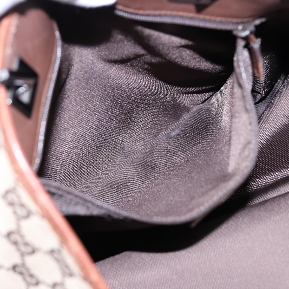GUCCI GG Canvas Tote Bag Beige Silver 31243  88782