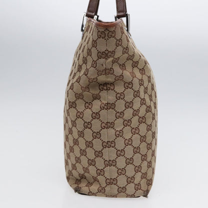 GUCCI GG Canvas Tote Bag Beige Silver 31243  88782