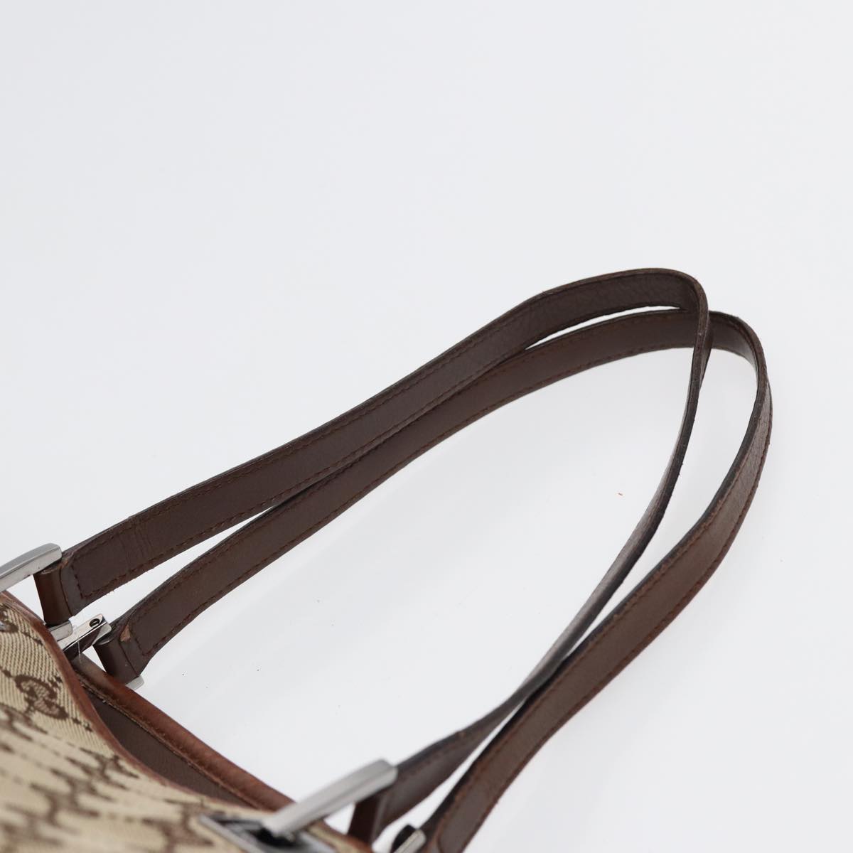 GUCCI GG Canvas Tote Bag Beige Silver 31243  88782
