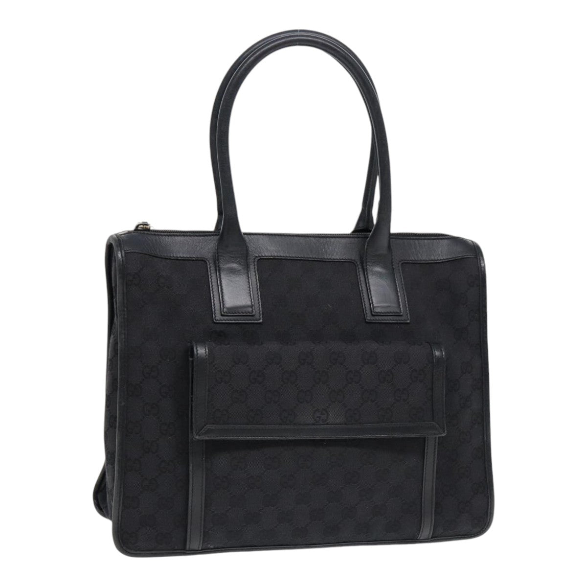 GUCCI GG Canvas Tote Bag Black Gold  88788