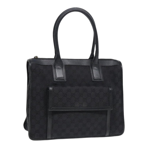 GUCCI GG Canvas Tote Bag Black Gold  88788