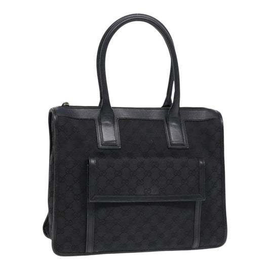 GUCCI GG Canvas Tote Bag Black Gold  88788