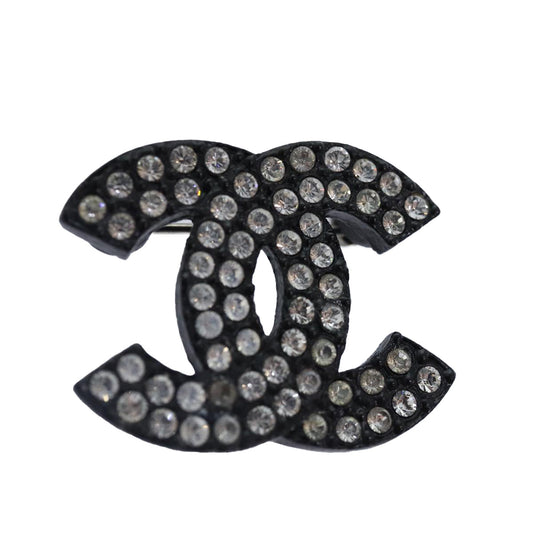CHANEL Stone Brooch metal Silver CC 89004