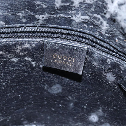 GUCCI Bamboo Shoulder Bag Leather 2way Black Gold 001 1638 2058  89140