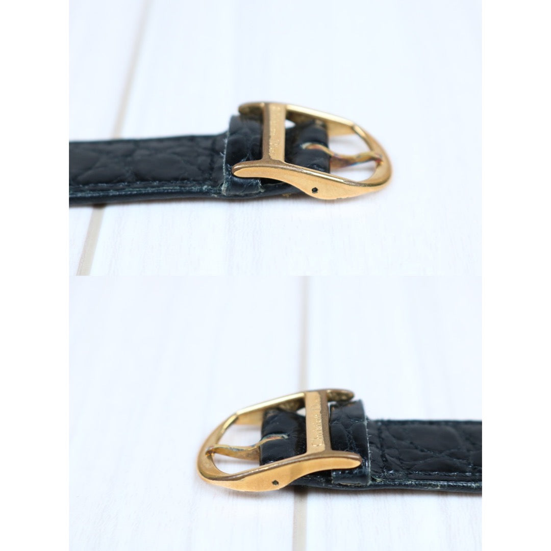 Good ( Rank AB) Dior Leather Quartz Watch BlackS24062407