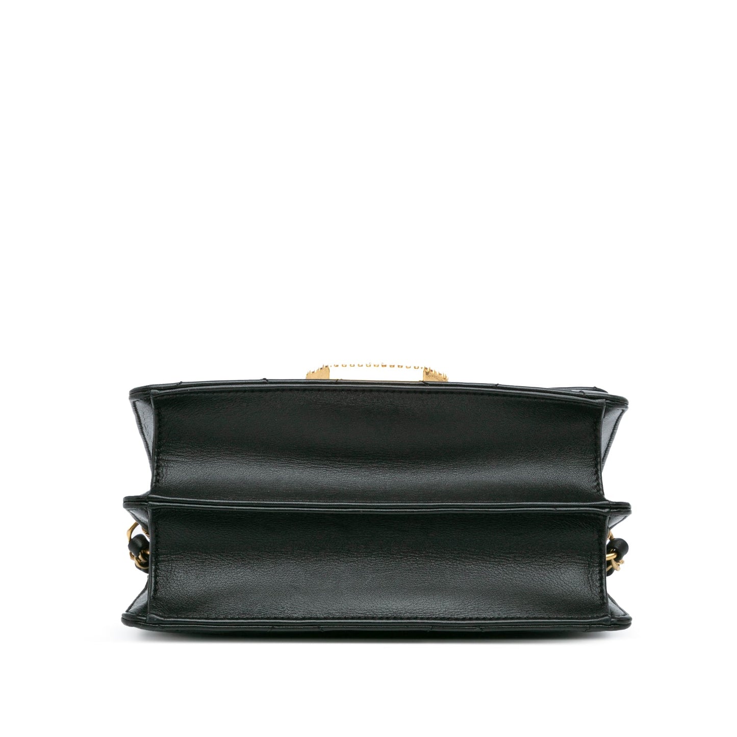 Black Chanel Quilted Lambskin Octagonal Buckle Crossbody