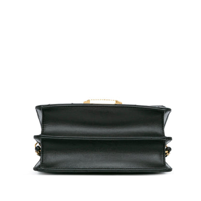 Black Chanel Quilted Lambskin Octagonal Buckle Crossbody