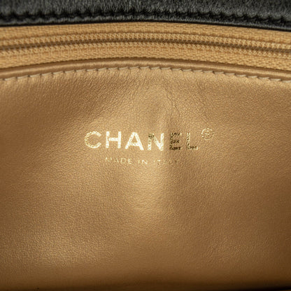 Black Chanel Quilted Lambskin Octagonal Buckle Crossbody