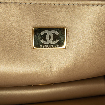 Black Chanel Quilted Lambskin Octagonal Buckle Crossbody