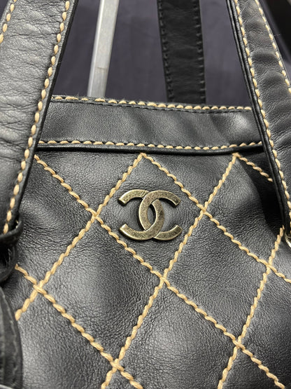 Chanel Wild Stitch Boston Black Tote