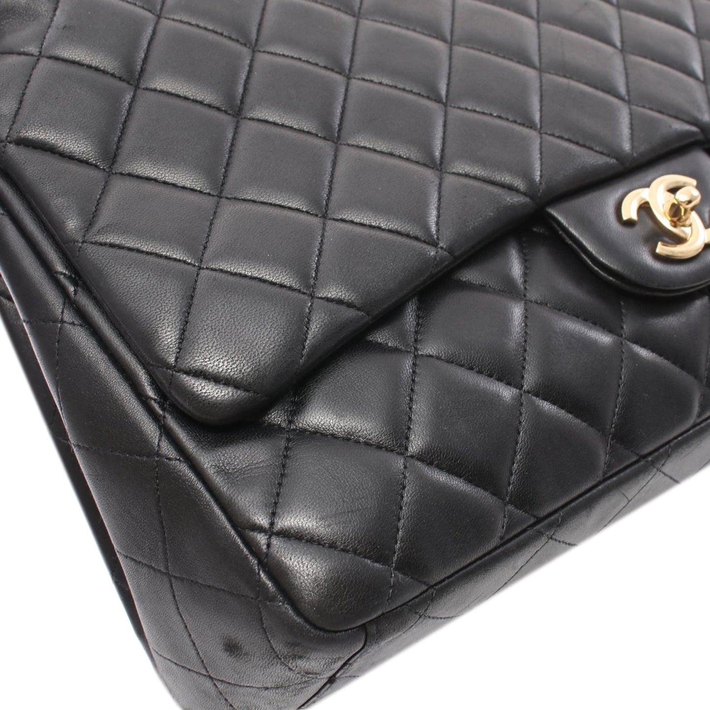Black Chanel Maxi Classic Lambskin Single Flap Shoulder Bag