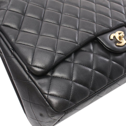 Black Chanel Maxi Classic Lambskin Single Flap Shoulder Bag