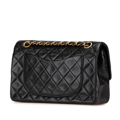 Black Chanel Small Classic Lambskin Double Flap Shoulder Bag