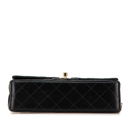 Black Chanel Small Classic Lambskin Double Flap Shoulder Bag