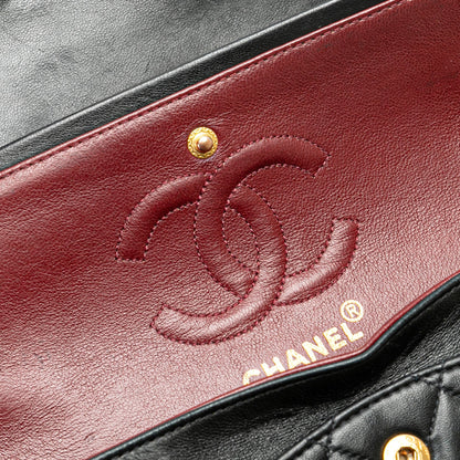 Black Chanel Small Classic Lambskin Double Flap Shoulder Bag