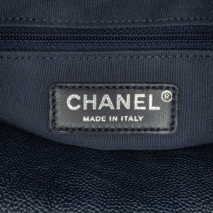 Blue Chanel Large Quilted Caviar Urban Companion Tote Satchel