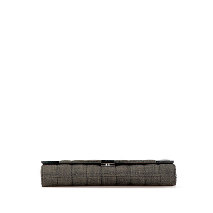 Gray Chanel Denim Choco Bar Chain Flap Shoulder Bag