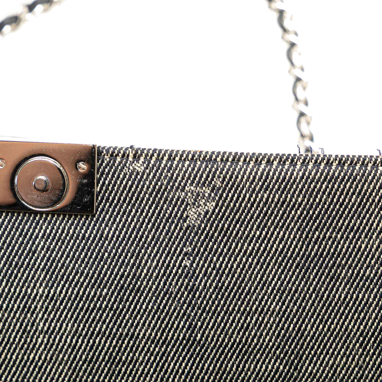 Gray Chanel Denim Choco Bar Chain Flap Shoulder Bag