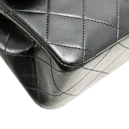 Black Chanel Small Classic Lambskin Double Flap Shoulder Bag