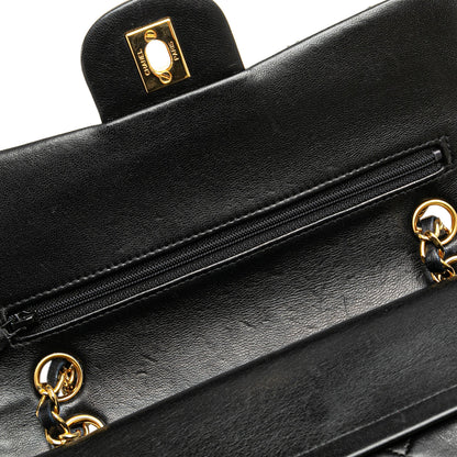 Black Chanel Small Classic Lambskin Double Flap Shoulder Bag
