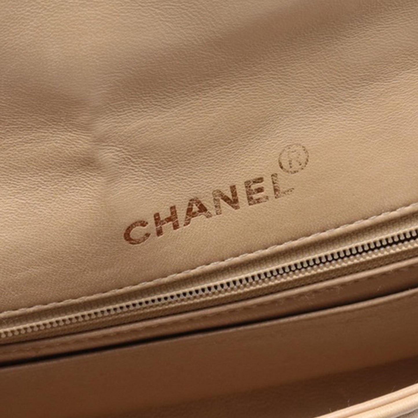 Beige Chanel Medium Lambskin Diana Flap Crossbody Bag
