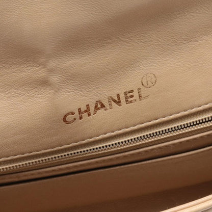 Beige Chanel Medium Lambskin Diana Flap Crossbody Bag