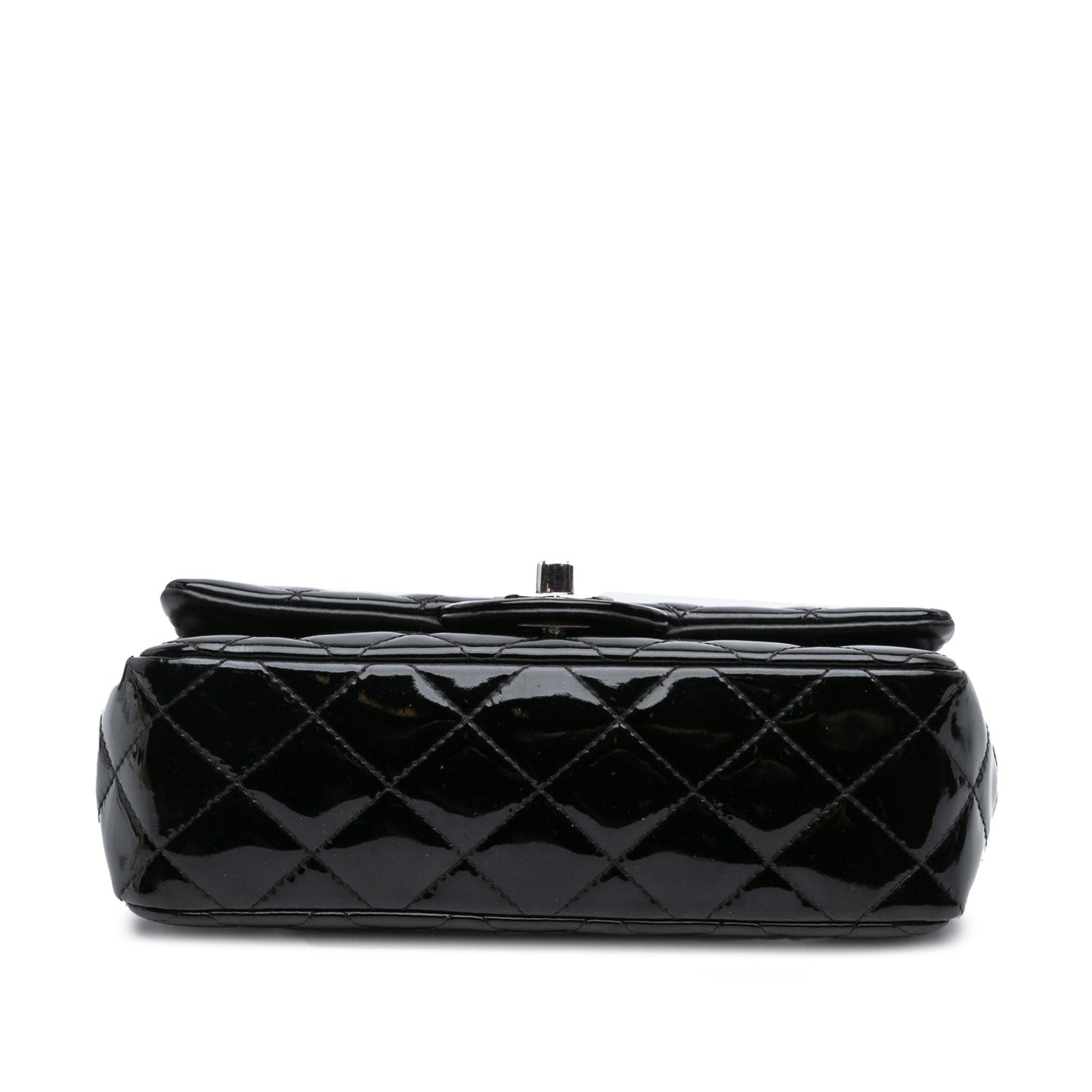 Black Chanel Mini Rectangular Classic Patent Single Flap Crossbody Bag