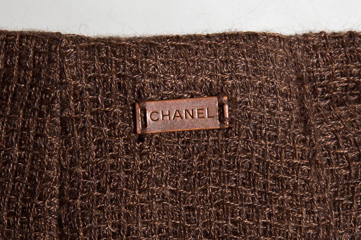 Chanel Vintage Brown Woven Skirt SZ 36