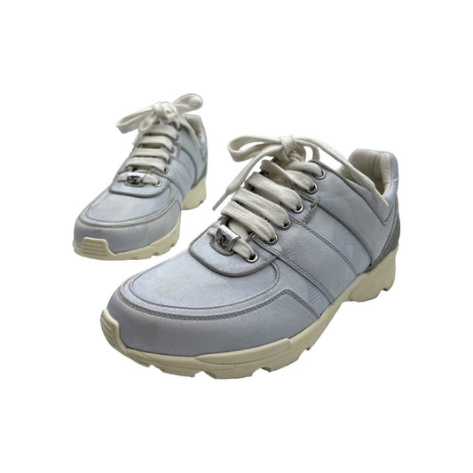 Chanel CC Low-Top Sneakers Sky Blue Sz 37