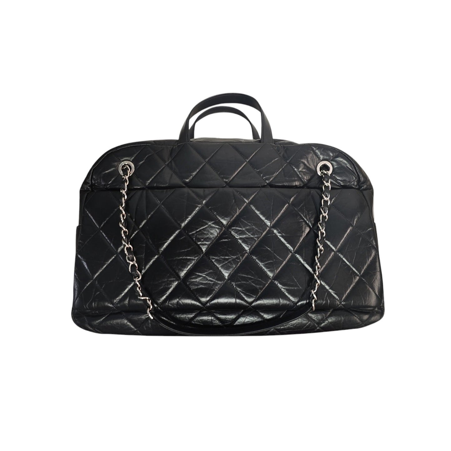 Chanel Aged Calfskin Quilted Large Express Bowling Flap Bag