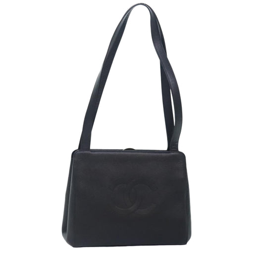 CHANEL COCO Mark Shoulder Bag Caviar Skin Black CC 90649