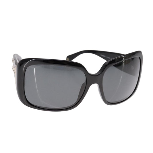 CHANEL Stone Sunglasses plastic Black CC 90919