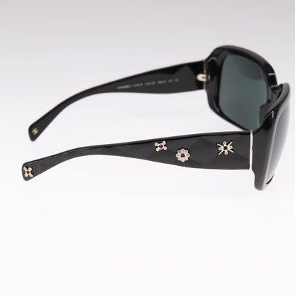 CHANEL Stone Sunglasses plastic Black CC 90919
