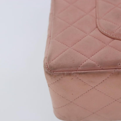 CHANEL Parent Child Bag Hand Bag Lamb Skin Pink Gold CC 90957A