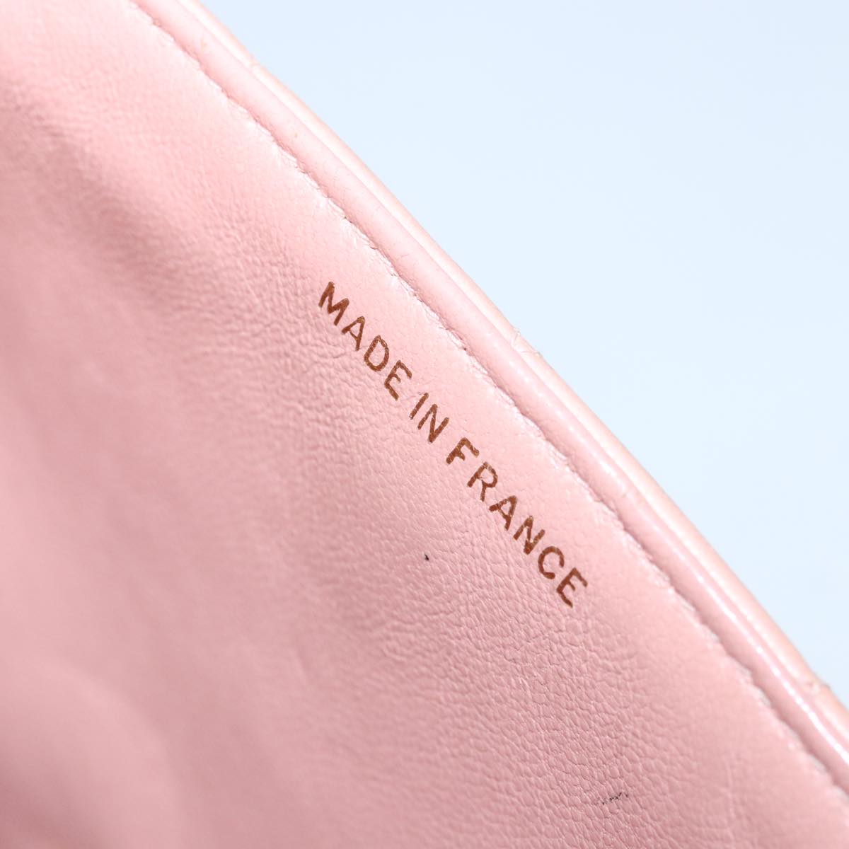 CHANEL Parent Child Bag Hand Bag Lamb Skin Pink Gold CC 90957A