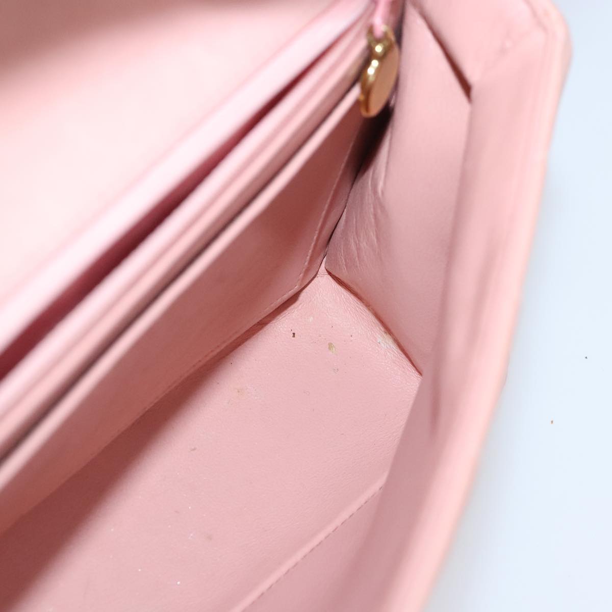 CHANEL Parent Child Bag Hand Bag Lamb Skin Pink Gold CC 90957A