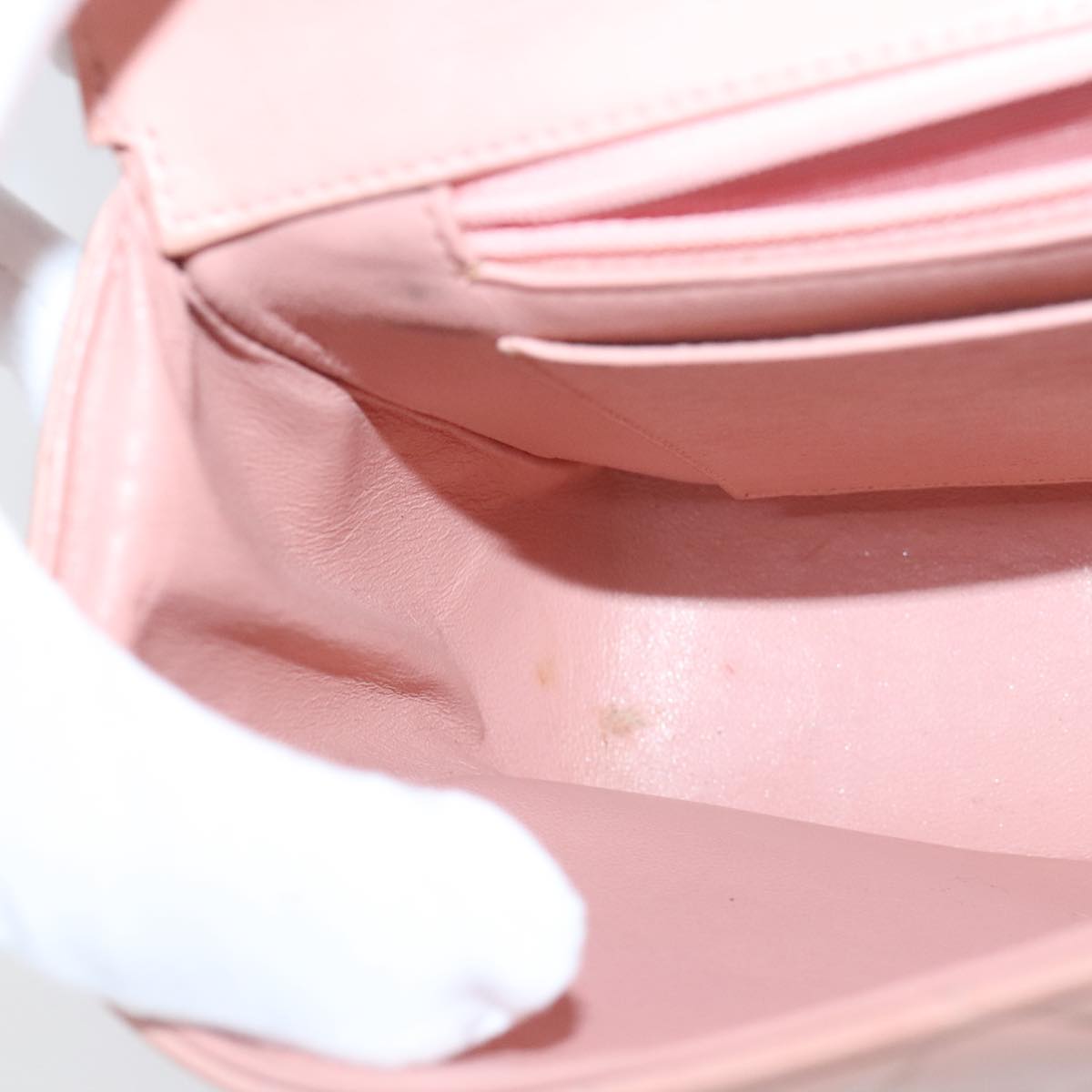 CHANEL Parent Child Bag Hand Bag Lamb Skin Pink Gold CC 90957A