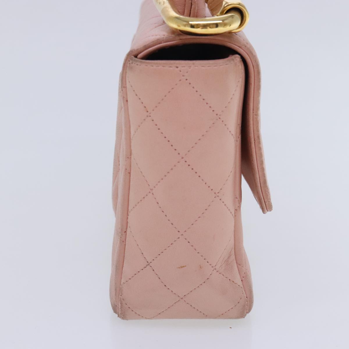 CHANEL Parent Child Bag Hand Bag Lamb Skin Pink Gold CC 90957A